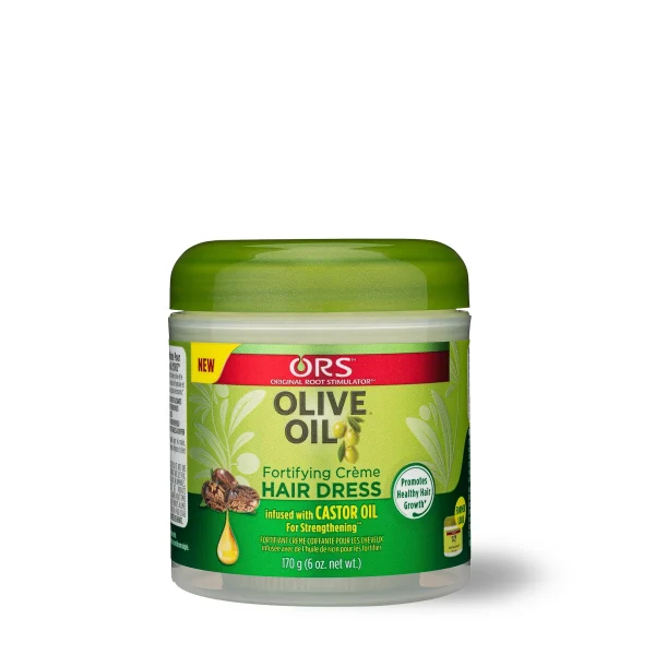ORS Olive Oil Fortifying Creme Hair Dress infused with Castor Oil for Strengthening 6oz
