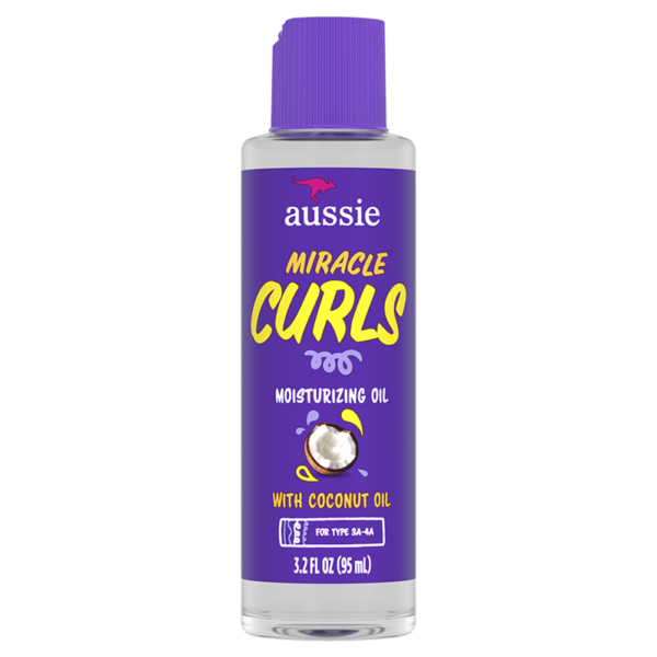 Aussie Miracle Curls Moisturizing Oil Hair Treatment With Coconut Oil 3.2 Fl oz